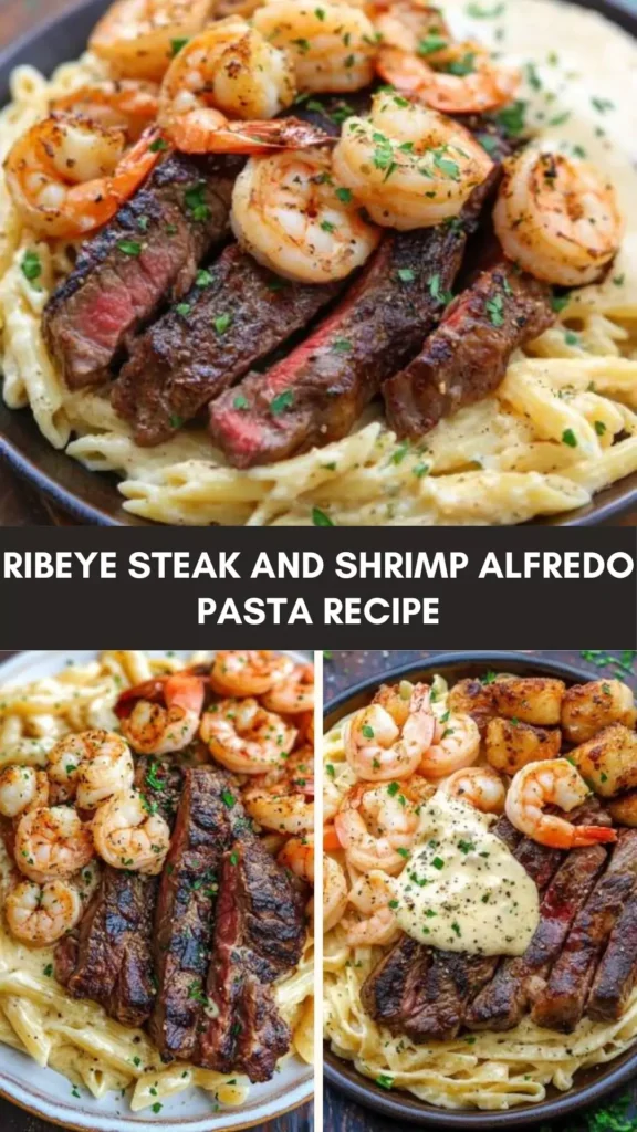 Best Ribeye Steak And Shrimp Alfredo Pasta Recipe Best Ribeye Steak And Shrimp Alfredo Pasta Recipe