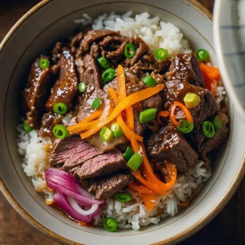 how to make japanese beef rice bowl recipe
