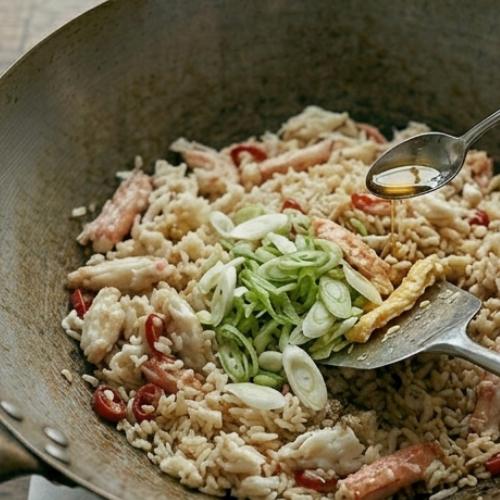 Step 7: Add the Egg and Scallions