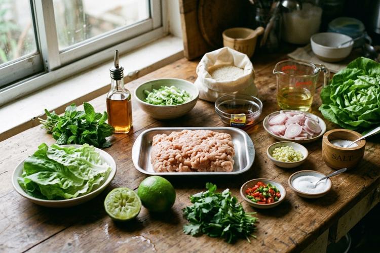 Ingredients for Chicken Larb