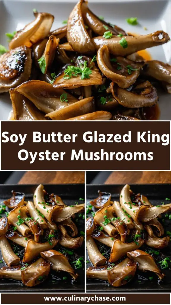 soy butter glazed king oyster mushrooms