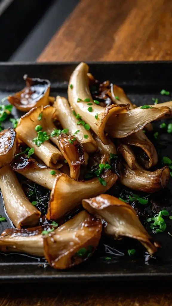 how to make soy butter glazed king oyster mushrooms 