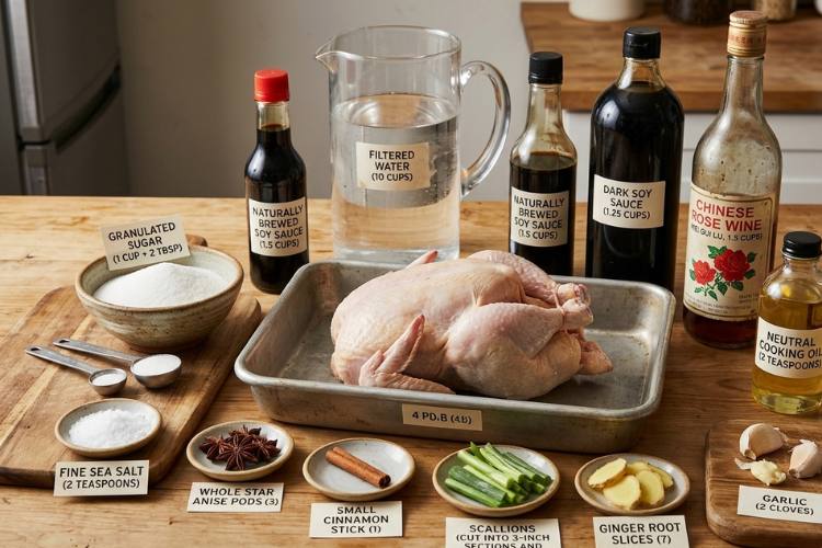 Ingredients for Soy Sauce Chicken