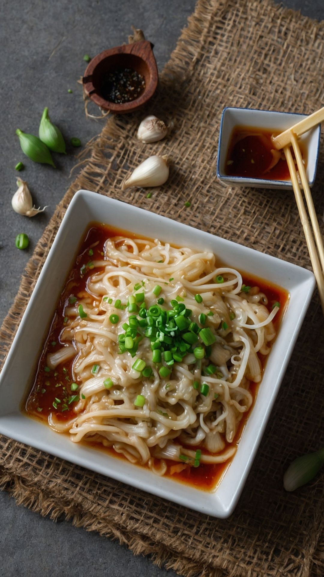 Enoki Mushrooms Garlic Scallion Sauce Culinary Chase