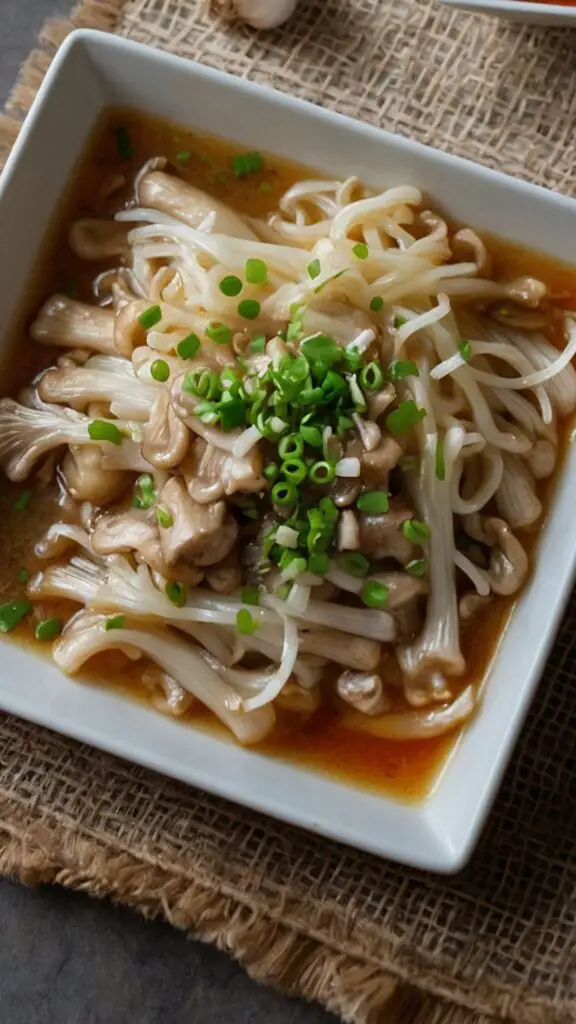 enoki mushrooms garlic scallion sauce copycat recipe