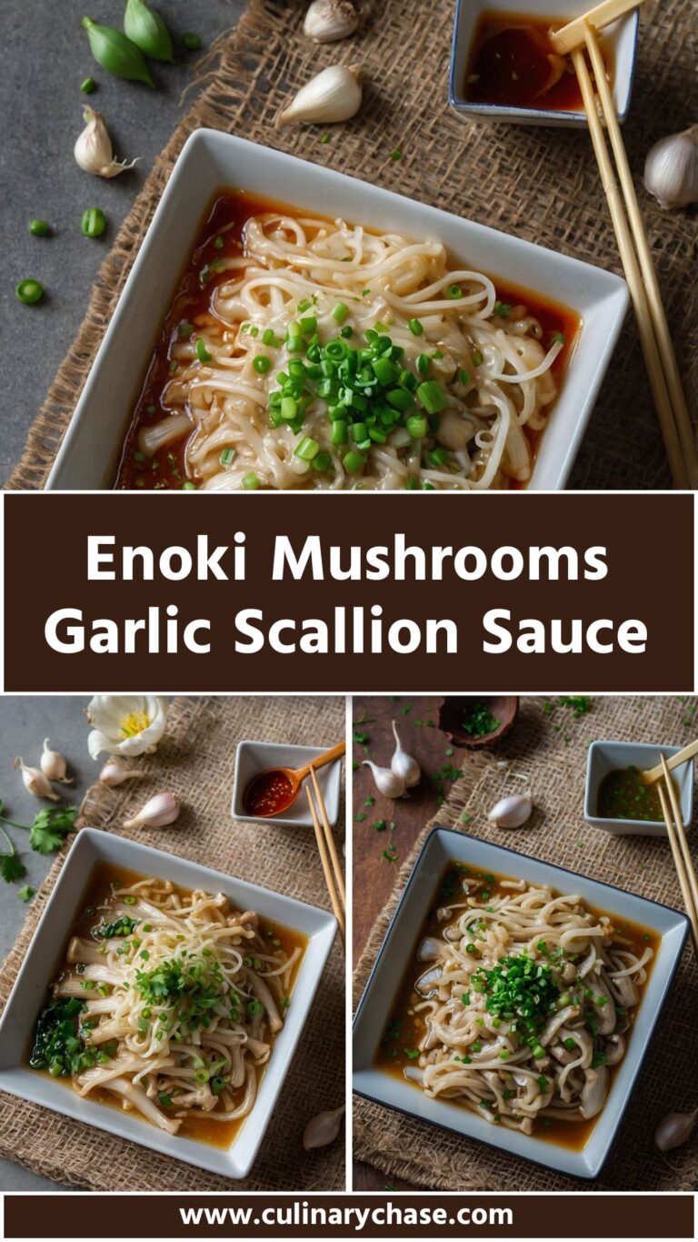 Enoki Mushrooms Garlic Scallion Sauce – Culinary Chase