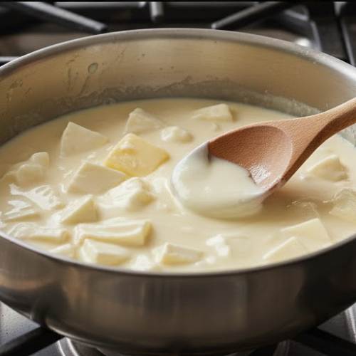 Step 2: Combine Cheese, Milk, and Butter