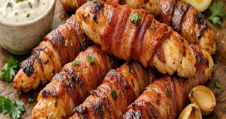 Air Fry Bacon Wrapped Chicken Tenders Recipe