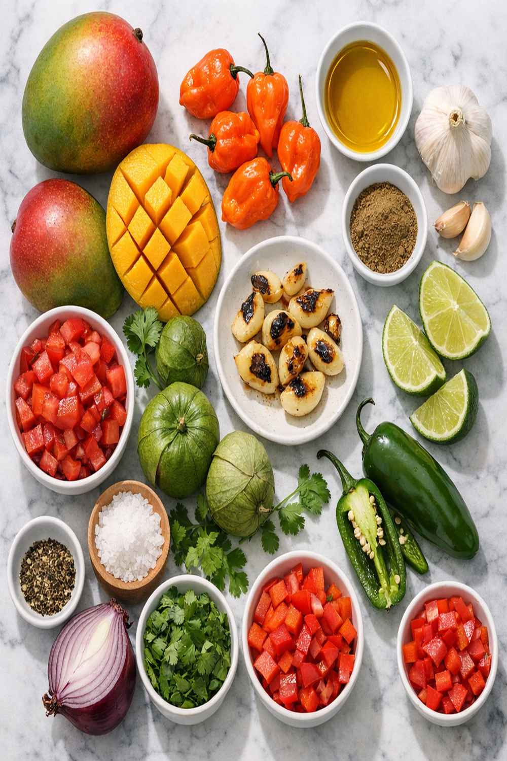 Roasted Habanero Mango Salsa Recipe ingredients